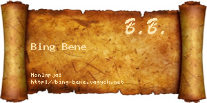 Bing Bene névjegykártya
